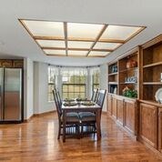 custom shelves in the dining area