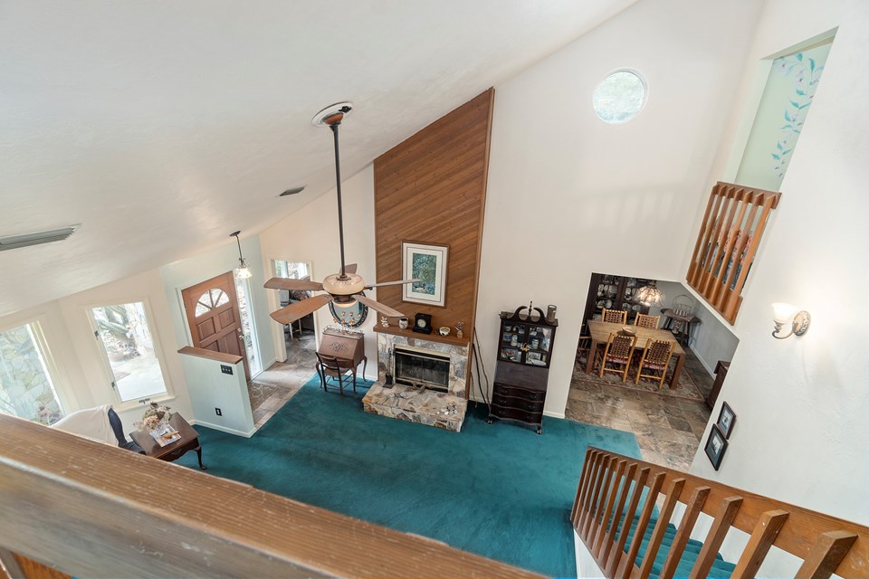 view of the living room from the 2nd floor loft