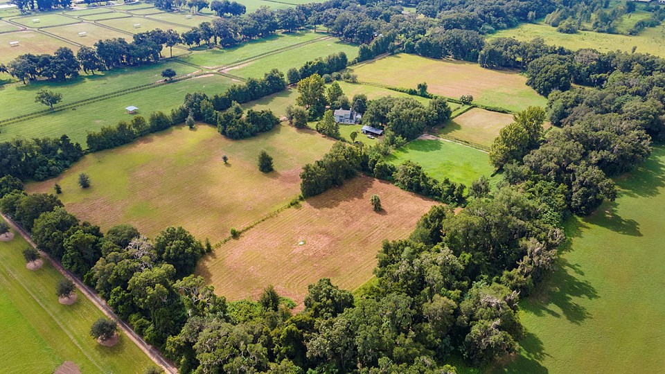 aerial view of the 24 acre farm